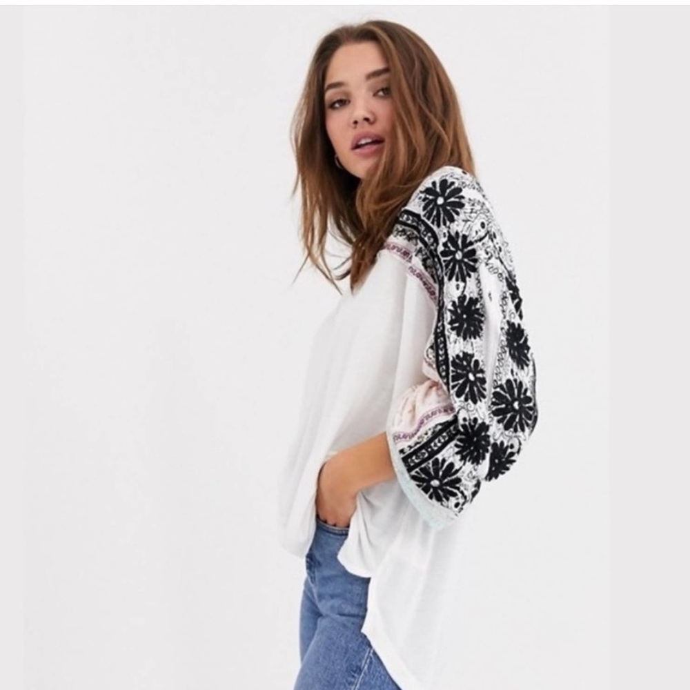 FREE PEOPLE Tripoli Oversized Printed Blouse Size XS